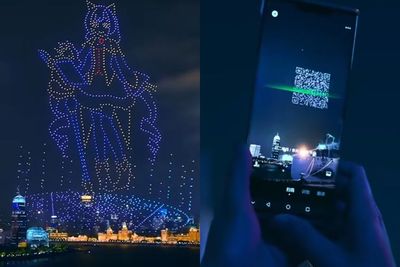 Video 1.500 Drone Melakukan Pertarungan Boss RPG & Membentuk Kode QR untuk Promosikan Game