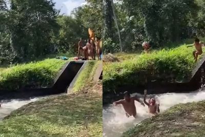 Momen Anak-anak yang Bermain Air di Saluran Irigasi, Bikin Netizen Nostalgia