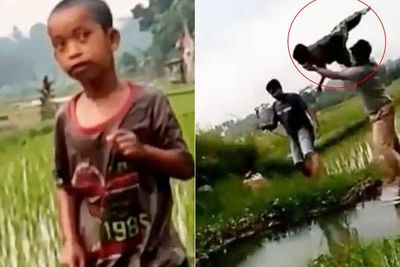Bocah yang Dibanting ke Kubangan Air Ternyata Anak Yatim, Pelaku Ngaku Bercanda