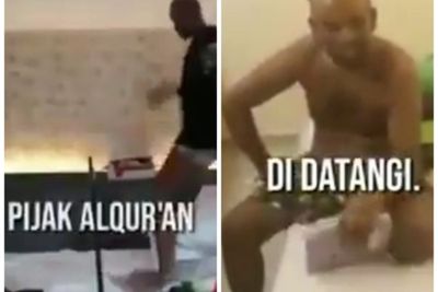 Pria Botak Pijak Al-Quran, Sejumlah Umat Muslim Geram dan Menghajarnya di Kamar Hotel