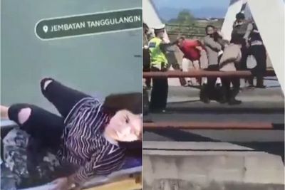Geger, Gadis Cantik Hendak Bunuh Diri di Jembatan Tanggulangin, Berhasil Digagalkan Polisi