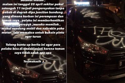 Persija Menang, Mobil Plat Jakarta Dikeroyok Oknum Suporter di Bandung