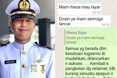 Ini Foto dan Pesan Terakhir Letda Rhesa Sigar ke Ibunya Sebelum Nanggala 402 Berlayar
