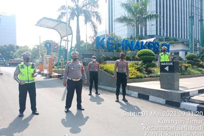 Hari Buruh, Pengamanan Mulai Dilakukan di Gedung Kemnaker