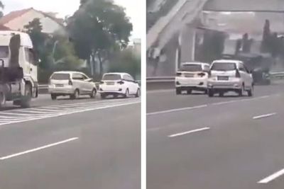 2 Mobil Kejar-kejaran di Tol Buah Batu, Aksinya Membahayakan dan Tidak untuk Ditiru