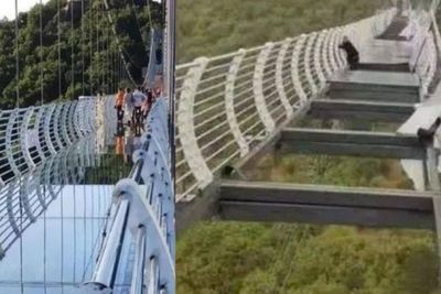 Cuaca Berangin, Jembatan Kaca di China Ini Pecah, Banyak Turis Terjebak
