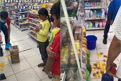 Gak Bisa Diam, Bocah Pecahin Puluhan Telur ke Lantai Minimarket, Reaksi Pegawai Buat Salut