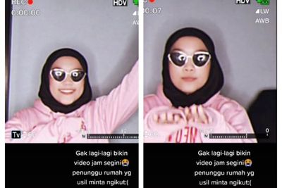 Lagi Asyik Goyang TikTok Wanita Ini Dikejutkan Bayangan Hitam, Netizen Ikut Merinding