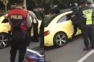 Viral Mobil Terobos Penyekatan Arus Mudik hingga Tabrak Polisi