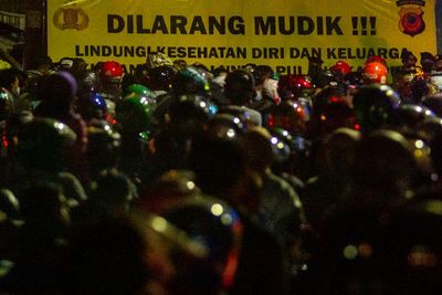 FOTO: Kemacetan Pemudik Motor di Subang