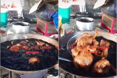 Penjual Ayam Goreng Seekor Viral, Netizen Salfok ke Minyak: Itu Minyak Apa Kecap Bango?