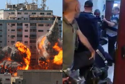 Video Gedung Awak Media di Gaza Dirudal oleh Israel, Diberi Waktu 1 Jam Sebelum Diserang