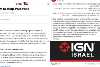 IGN Hapus Konten Dukungan ke Palestina Usai Kena Protes Cabangnya Sendiri di Israel
