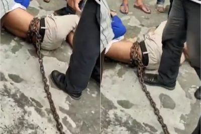 Duh! Terciduk Curi Jemuran, Pria Ini Dirantai Warga saat Hendak Kabur di Medan Timur
