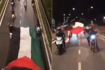 Sekelompok Pemotor Ini Ditangkap Setelah Bawa Bendera Palestina ke Jalanan