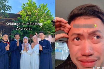Cowok Ini Menangis Dilarang Salat oleh Keluarganya padahal Islam, Netizen Malah Emosi