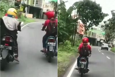 Duh! Pria Pamer Kemaluannya ke Pengendara Lain saat Naik Motor di Jalan Raya Karanganyar