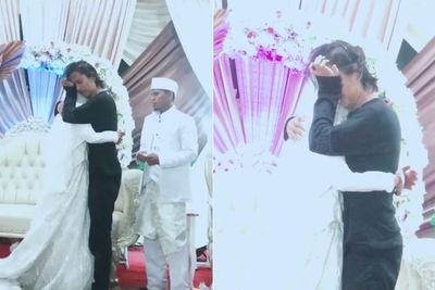 Viral Pria Nangis Peluk Pengantin Wanita di Pelaminan, Pengantin Pria Tertegun