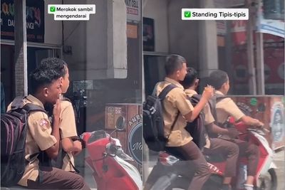 Viral Pelajar Naik Motor Bonceng Tiga Sambil Merokok, Bikin Netizen Geleng-geleng Kepala