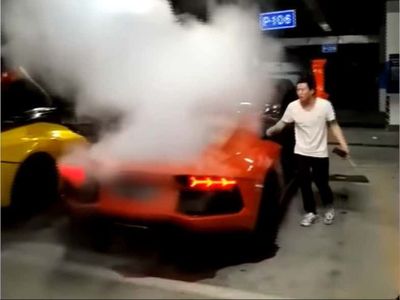 Bakar Sate Pakai Api Knalpot Lamborghini, Berujung Mesin V12 Keluarkan Asap!