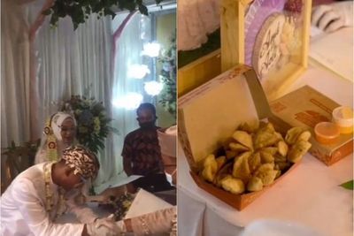 Ada-ada Saja! Pengantin Ini Akad Nikah Bermahar Satu Kotak Bakso Goreng, Videonya Viral