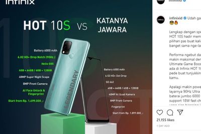 Cantumkan Spesifikasi Keliru di Iklan Hot 10S vs Redmi 9T, IG Infinix Kena Serbu