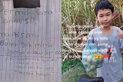 Sopan dan Jujur, Bocah Ini Izin Minta Jambu ke Pemiliknya Lewat Surat