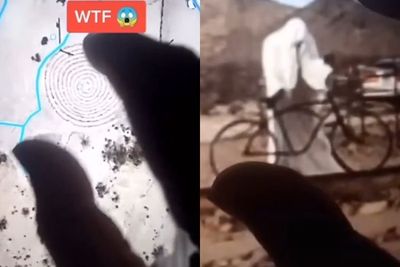 Pengguna Google Earth Temukan Pria Seram Berdiri di Lingkarang Kota Hantu, Merinding!