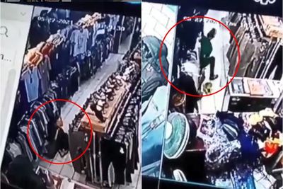 Kejam, Pria Terekam CCTV Cekik Leher Karyawan Lalu Curi HP & Uang di Toko Baju Banyuasin