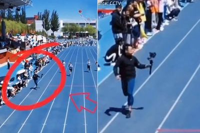 Viral Kameramen yang Mengambil Momen di Acara Olahraga dengan Berlari Sambil Bawa Kamera