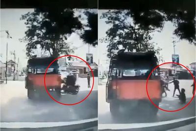Astaga, Pemotor Ini Tabrak Mobil Lalu Tinggal Pacarnya di Jalan, Kabur dari Razia Polisi