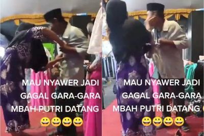 Waduh! Emak-emak Ini Ngamuk Tampar Suami yang Mau Nyawer Biduan Dangdut di Atas Panggung