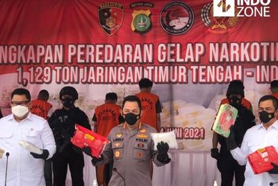 Polda Metro Ciduk Sindikat Narkoba Jaringan Timur Tengah, 1,129 Ton Sabu Disita!