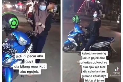 Driver Ojol Ajak Pacar Merasakan Kerasnya Hidup di Jalanan, Netizen Auto Nyinyir
