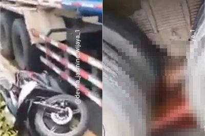 Mengenaskan, Kaki Pemotor Ini Hancur Terlindas Truk Pengangkut BBM di Bangka Belitung