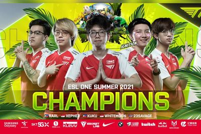 T1 Sukses Juarai ESL One Summer 2021 Usai Kalahkan Virtus.pro dengan Skor 3-2
