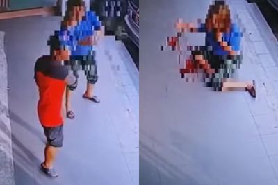 Detik-detik Wanita Keluar dari Toko Langsung Ditikam Pria Tak Dikenal, Darah Berceceran