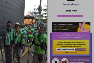 Pembagian Donasi Rp159 Juta dari BTS ARMY ke 35 Ribu Driver Gojek: Rp10 Ribu Per Orang