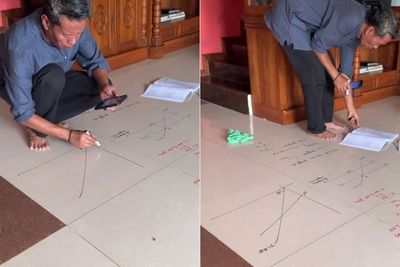 Kisah Dedikasi Guru yang Sampai Jongkok Tulis Materi di Lantai untuk Mudahkan Muridnya