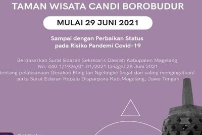 Taman Wisata Candi Borobudur Ditutup Sementara, Ini Alasannya