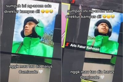 Viral, Driver Ojol Ikuti Kuliah Daring Sambil Antar Pesanan, Netizen: Bangga Banget!