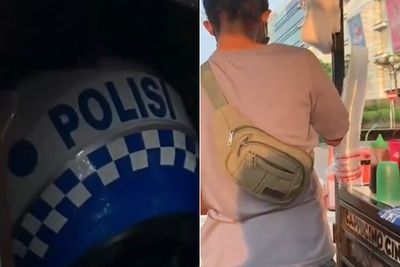 Viral Penjual Es Berbadan Kekar, Diduga Intel Nyamar, Ada Helm Polisi di Dalam Gerobaknya