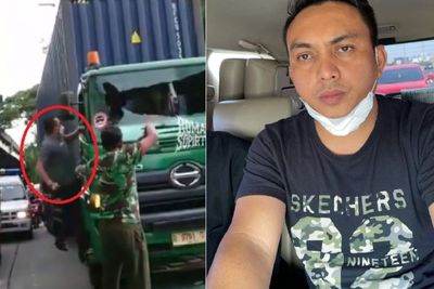 Terungkap! Selain Tongkat, Pengemudi Pajero Juga Ancam Sopir Truk Pakai Pistol