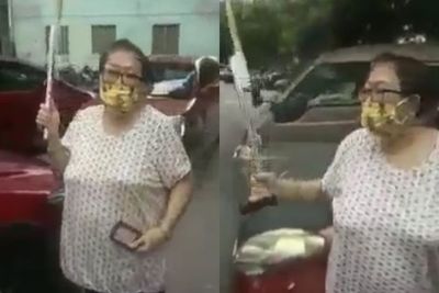 Galak! Wanita Tua Ini Langsung Keluarkan Sabit Setelah Diingatkan Lantaran Melawan Arus
