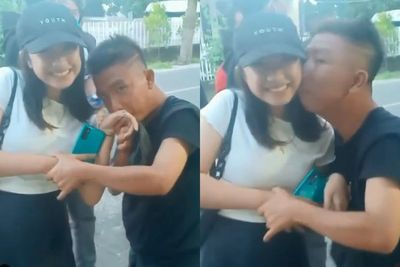 Pria Ini Nyosor Cium Cewek Cantik di Pinggir Jalan, Netizen: Kok Mau Aja Ya