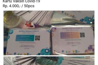 Heboh Kartu Vaksin COVID-19 Dijual Rp4 Ribu, Pancing Amarah Netizen