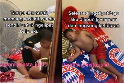 Bikin Terharu, Anak Down Syndrome Ini Rajin Lakukan Pekerjaan Rumah, Bantu Lipat Pakaian