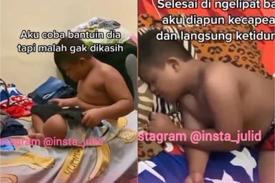 Mengharukan, Bocah Laki-Laki Pengidap Down Syndrome Lipat Baju Tanpa Bantuan Orang Lain