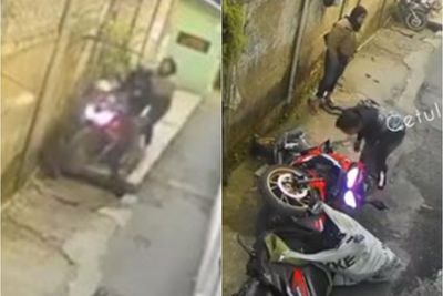 Belagak Pembalap, Pria Bonceng Wanita Hantam 2 Motor di Gang Sempit