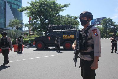 FOTO: Bundaran Cito Arah Masuk Kota Surabaya Ditutup